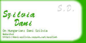 szilvia dani business card